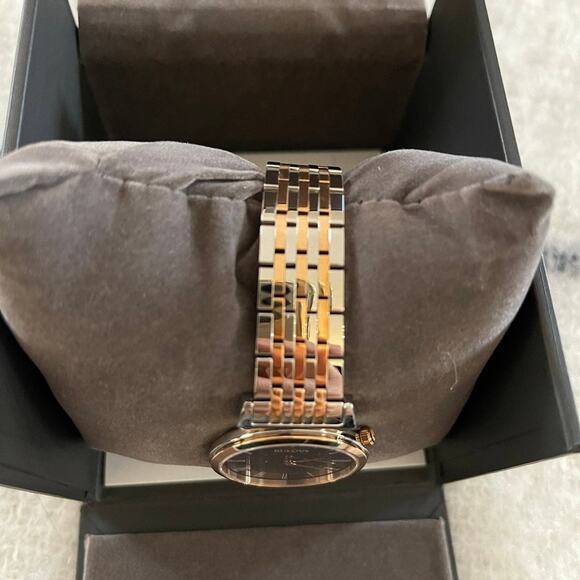 Bulova Regatta Two-Tone Rose Gold Stainless Steel Ladies Quartz Watch